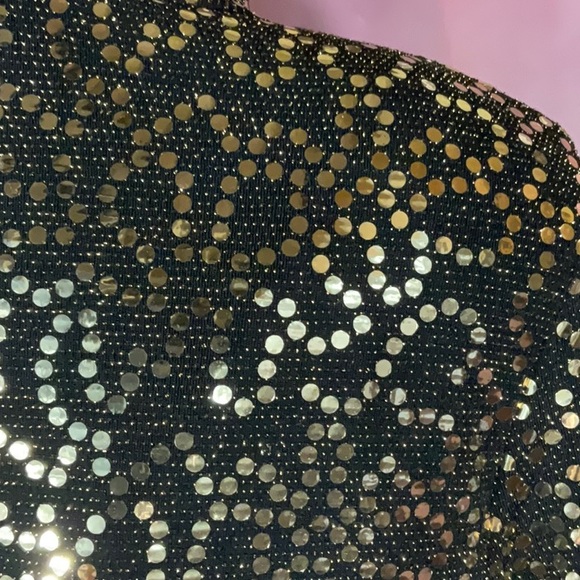 BLUE SAGE - *NWT* - 2-Piece gold sequin sleeveless top and jacket. Size L - Picture 5 of 9